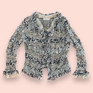 Vintage 90s Y2K Ball of Cotton Marled Knit Button Front Sweater Size XS